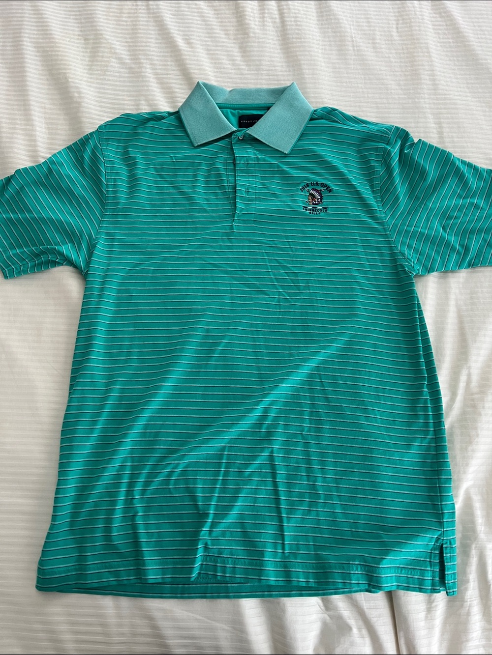 Bobby Jones 2018 US Open at Shinnecock Teal Green Striped Polo